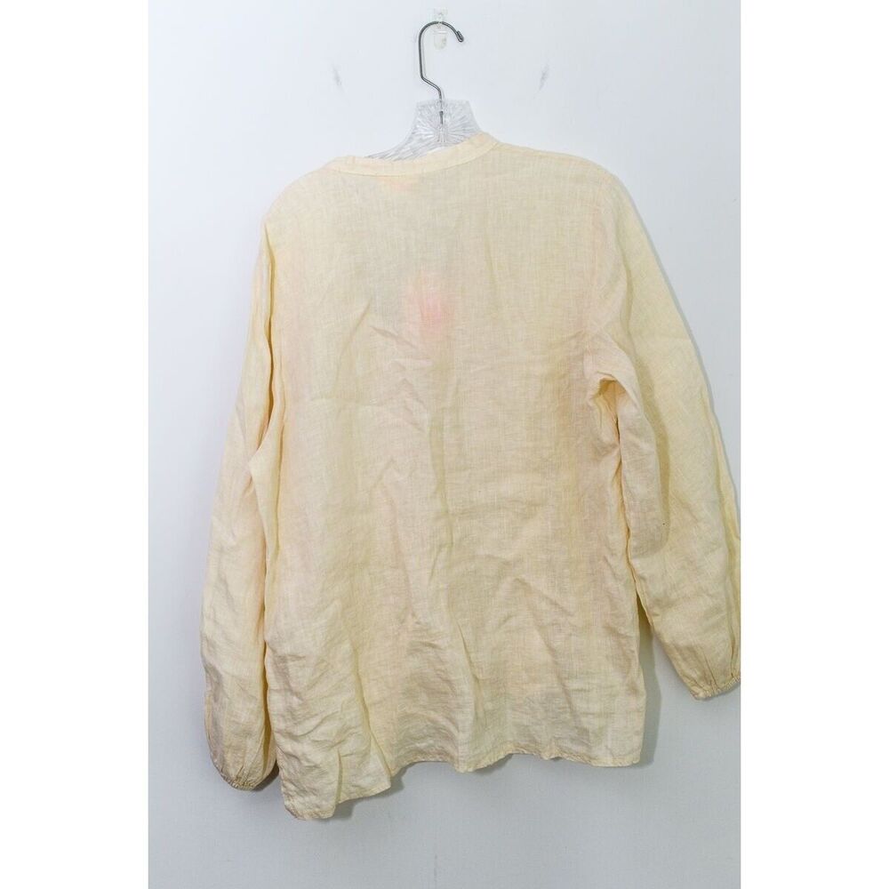 Banditas From Marseille womens ivory Long-Sleeve Blouse 100% Linen NEW XL - Picture 6 of 8